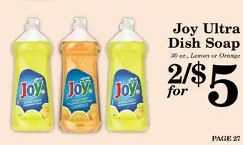 Harvest Foods Joy Ultra Dish Soap offer