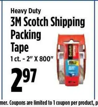 KTA Super Stores 3m Scotch Shipping Packing Tape Heavy Duty offer