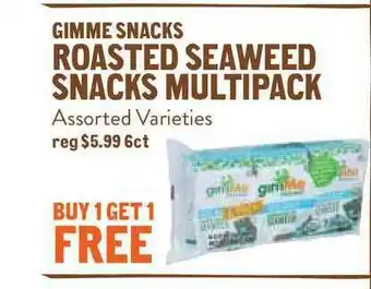 New Seasons Market Roasted Seaweed Snacks Multipack Gimme Snacks offer