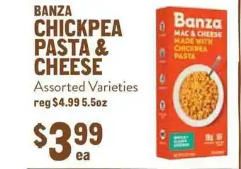 New Seasons Market Chickpea Pasta & Cheese Banza offer