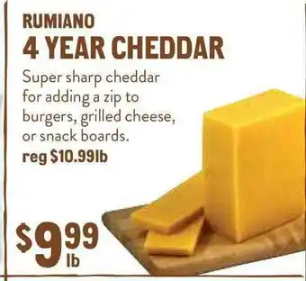 New Seasons Market Rumiano 4 Year Cheddar offer