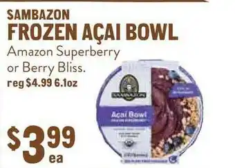 New Seasons Market Frozen Açai Bowl Sambazon offer
