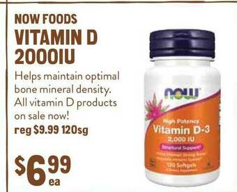 New Seasons Market Now Foods Vitamin D 2000iu offer