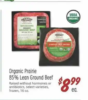 Sprouts Farmers Market Organic Prairie 85% Lean Ground Beef offer