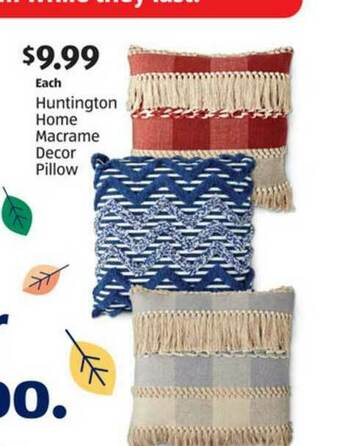Aldi Huntington Home Macrame Decor Pillow offer