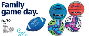 Aldi Baden Mini Football Soccer Ball Or Basketball offer