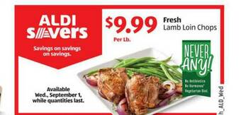 Aldi Fresh Lamb Loin Chops offer