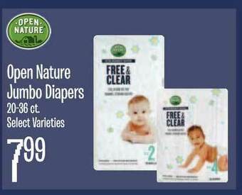 Jewel-Osco Open Nature Jumbo Diapers offer