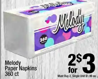 Super King Markets Melody Paper Napkins offer