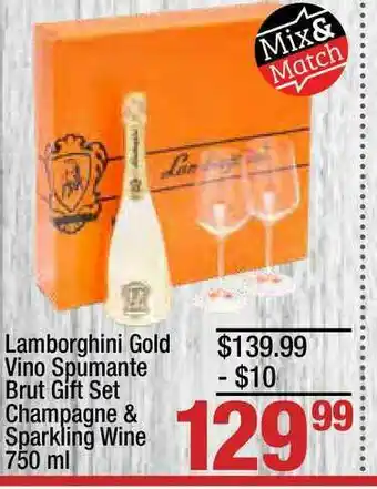 Super King Markets Lamborghini Gold Vino Spumante Brut Gift Set Champagne & Sparkling Wine offer