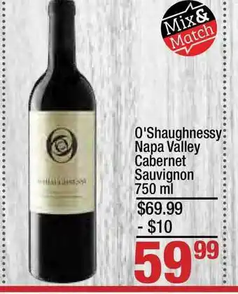 Super King Markets O'shaughnessy Napa Valley Cabernet Sauvignon offer
