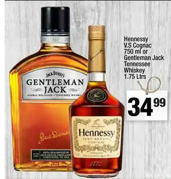 Super King Markets Hennessy V.s Cognac Or Gentleman Jack Tennessee Whiskey offer