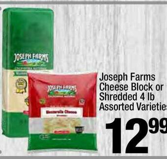 Super King Markets Joseph Farms Cheese Block Or Shredded Assorted Varieties offer