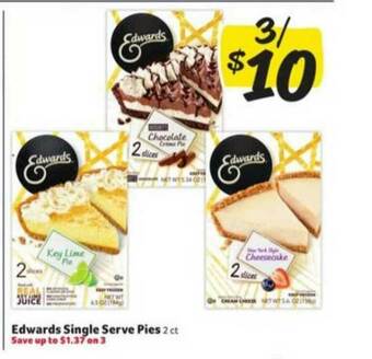 Winn Dixie Edwards Single Serve Pies offer