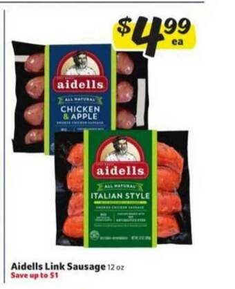 Winn Dixie Aidells Link Sausage offer