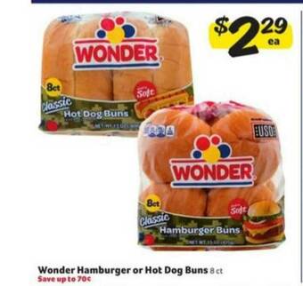 Winn Dixie Wonder Hamburger Or Hot Dog Buns offer