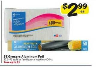 Winn Dixie Se Grocers Aluminum Foil offer