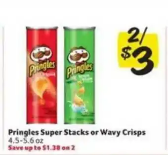 Winn Dixie Pringles Super Stacks Or Wavy Crips offer