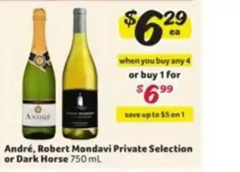 Winn Dixie André Robert Mondavi Private Selection Or Dark Horse offer