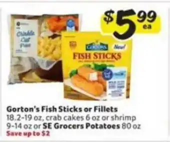 Winn Dixie Gorton's Fish Sticks Or Fillets offer