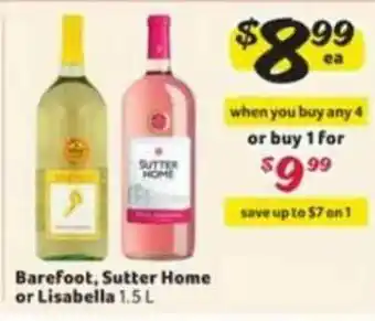 Winn Dixie Barefoot Sutter Home Or Lisabella offer