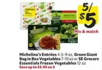 Winn Dixie Michelina's Entrées Green Giant Bag In Box Vegetables Se Grocers Essentials Frozen Vegetables offer