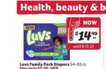 Winn Dixie Luvs Family Pack Diapers offer