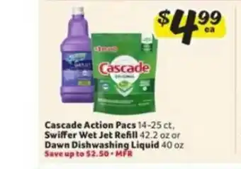 Winn Dixie Cascade Action Pacs Swiffer Wet Jet Refill Dawn Dishwashing Liquid offer