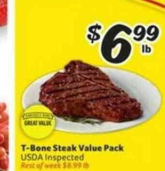 Winn Dixie T-bone Steak Value Pack offer