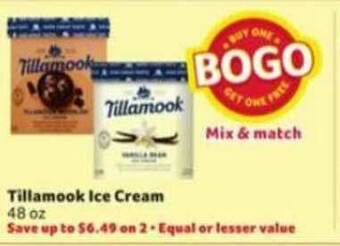 Winn Dixie Tillamook Ice Cream offer