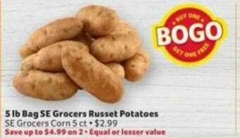 Winn Dixie 5 Lb Bag Se Grocers Russet Potatoes offer