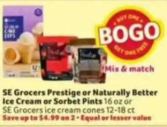 Winn Dixie Se Grocers Prestige Ornaturally Better Ice Cream Or Sorbet Pints offer
