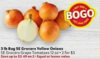 Winn Dixie 3 Lb Bag Se Grocers Yellow Onions offer