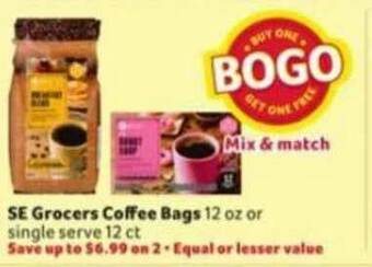Winn Dixie Se Grocers Coffee Bags offer