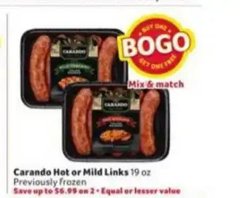 Winn Dixie Carando Hot Or Mild Links offer