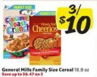 Winn Dixie General Mills Family Size Cereal offer