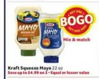 Winn Dixie Kraft Squeeze Mayo offer