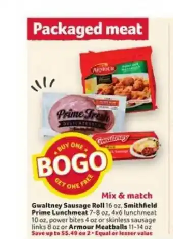 Winn Dixie Gwalteny Sausage Roll Smithfield Prime Lunchmeat Or Armour Meatballs offer