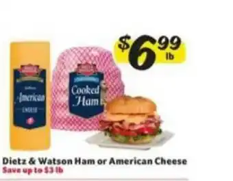 Winn Dixie Dietz & Watson Ham Or American Cheese offer