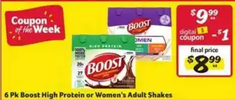 Winn Dixie 6 Pk Boost High Protein Or Women's Adult Shakes offer