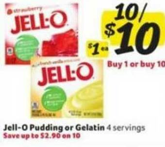 Winn Dixie Jell-o Pudding Or Gelatin offer
