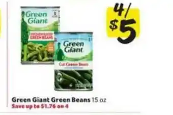 Winn Dixie Green Giant Green Beans offer