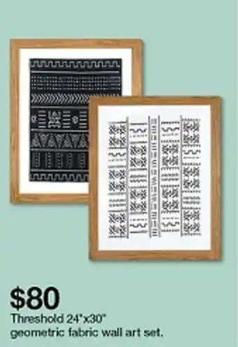 Target Threshold 24"x30" Geometric Fabric Wall Art Set offer