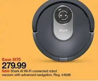 Target Shark Al Wi-Fi Connection Robot Vacuum With Advance Navigation offer