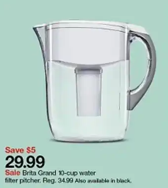 Target Brita Grand 10-Cup Water Filter Pitcher offer