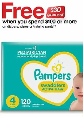Target Pampers Swaddlers 120-ct Enermous-Pack Diapers offer