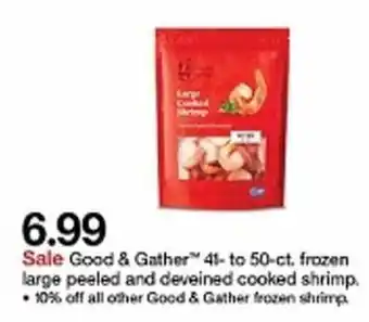 Target Good&Gather 41-50 ct Frozen Large Peeled And Deveined Cooked Shrimp offer