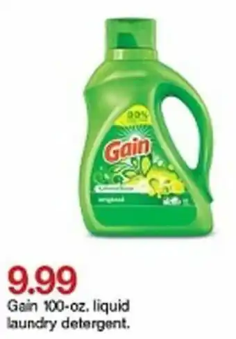 Target Gain 100-oz Liquid Laundry Detergent offer