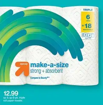 Target Up&Up 6pk Triple Roll Paper Towels offer