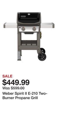 Cabela's Weber spirit ii e-210 two-burner propane grill offer